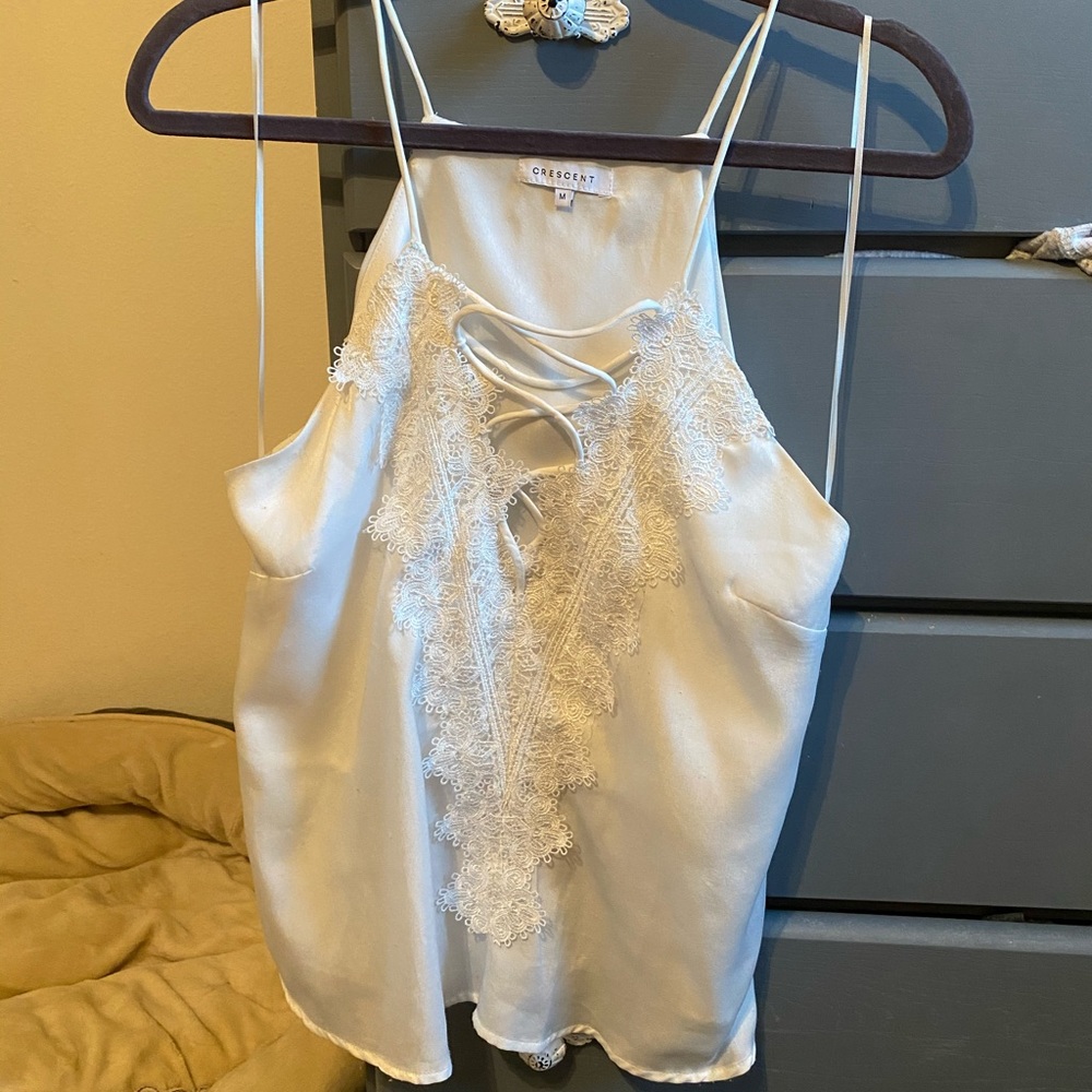 Lace White Tank Top